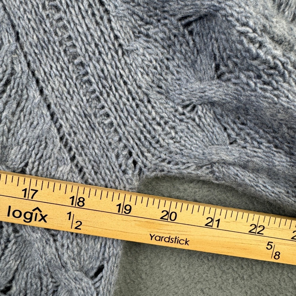 360 Cashmere Women XS Gray Diamond Cable Knit Mock Neck Sweater 100% Cashmere - Picture 6 of 7